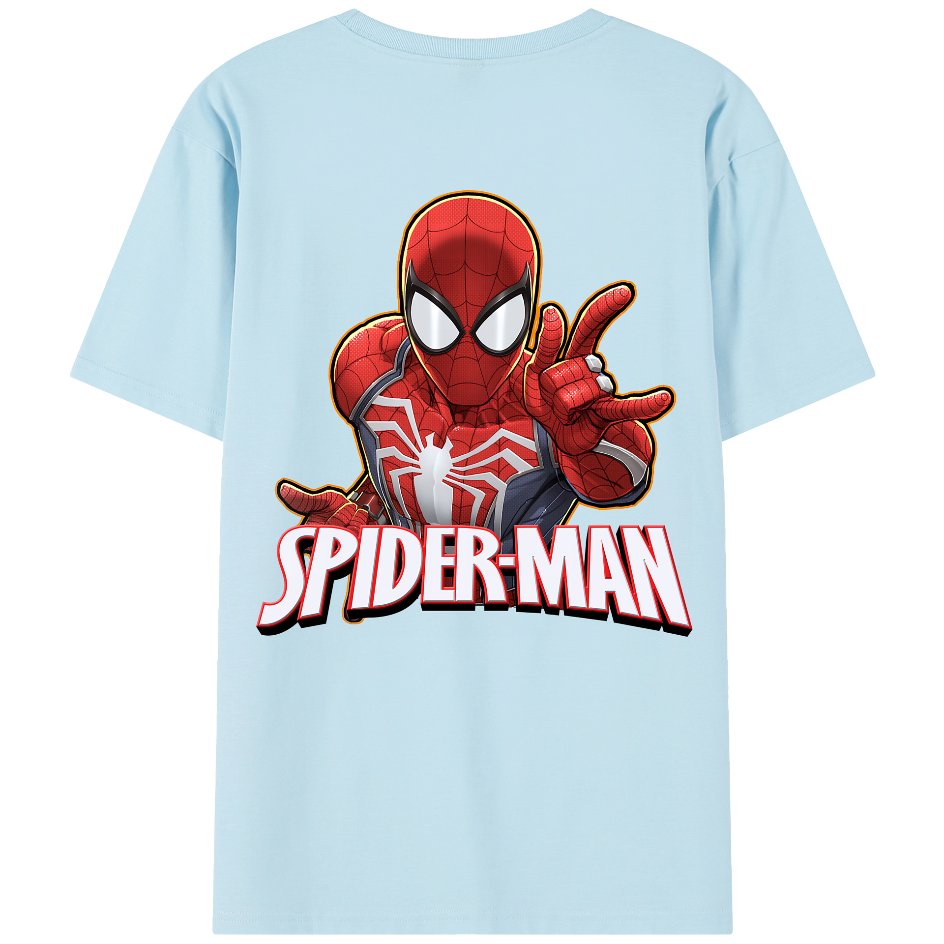 （画像用） Spider Man スパイダーマン 綿100％半袖Tシャツ（背面プリント）